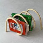 Creative Spring-Loaded Rotating Bookshelf INS Aesthetic Desktop Organizer Metal Office Book Holder Home Magazine Display Rack