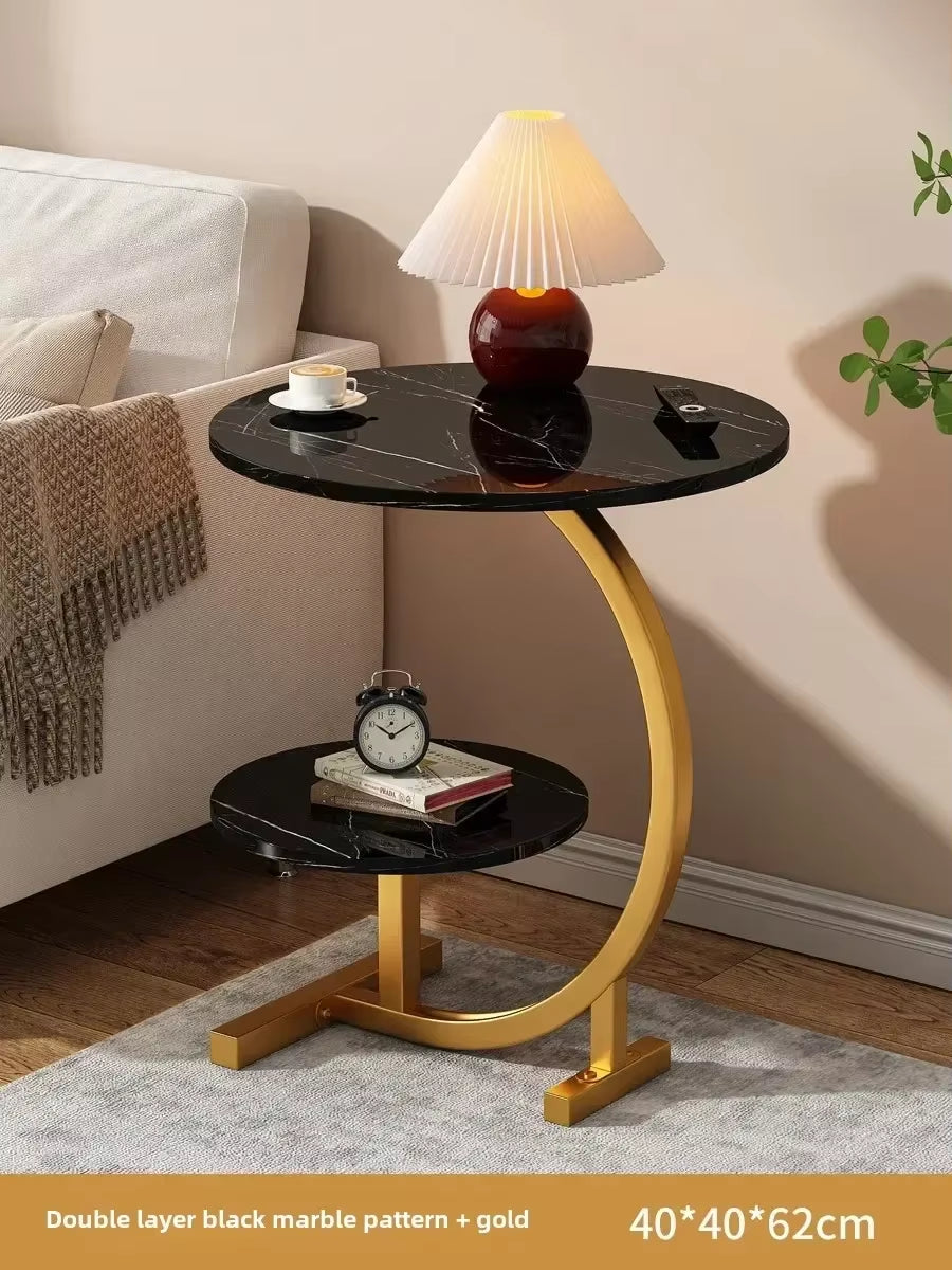 Designer Luxury Coffee Tables Gold Breakfast Minimalist round Side Table Lounge Space Saving Mesa Auxiliar Living Room Furniture