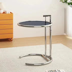 Adjustable C-Shape Glass Coffee Table Nordic Lift Design Stainless Steel Sofa Side End Table Living Room Furniture