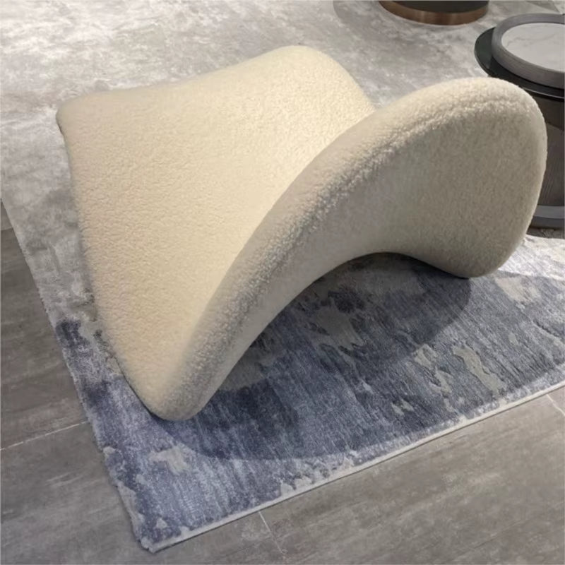 Velvet Italian Minimalist Lazy Sofa Chair Living Room Furniture Modern Minimalist Single Leisure Chair Nordic Lamb Lounge Chair