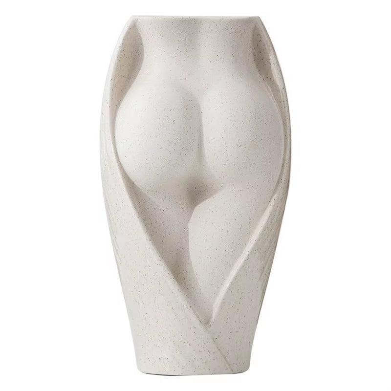 Straight Tube Vase Ceramic Products Semi Nude Flower Inserts Human Body Crafts Decorative Ornaments