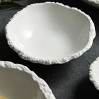Simple White Ceramic Soup Bowl Kitchen Restaurant Special Tableware Creative Rock Texture Salad Bowl Noodles Bowls Dinner Plate