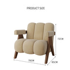 Living Room Chairs Nordic Wood Armchair Modern Single Leisure Back Armchair Fabric Relaxing Sofa Chair Furniture