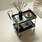 Retro Trolley Solid Wood Side Living Room Sofa Removable Coffee Table Storage Rack Dining Cart Bedside Solid Wood Coffee Tabless