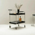 Retro Trolley Solid Wood Side Living Room Sofa Removable Coffee Table Storage Rack Dining Cart Bedside Solid Wood Coffee Tabless