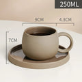 Retro Coarse Pottery Mug and Saucer Combination Japanese Coffee Cup Set Nordic Afternoon Tea Breakfast Cup Latte Coffee Mug