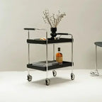 Retro Trolley Solid Wood Side Living Room Sofa Removable Coffee Table Storage Rack Dining Cart Bedside Solid Wood Coffee Tabless