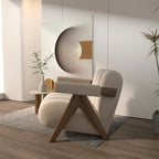 Living Room Chairs Nordic Wood Armchair Modern Single Leisure Back Armchair Fabric Relaxing Sofa Chair Furniture