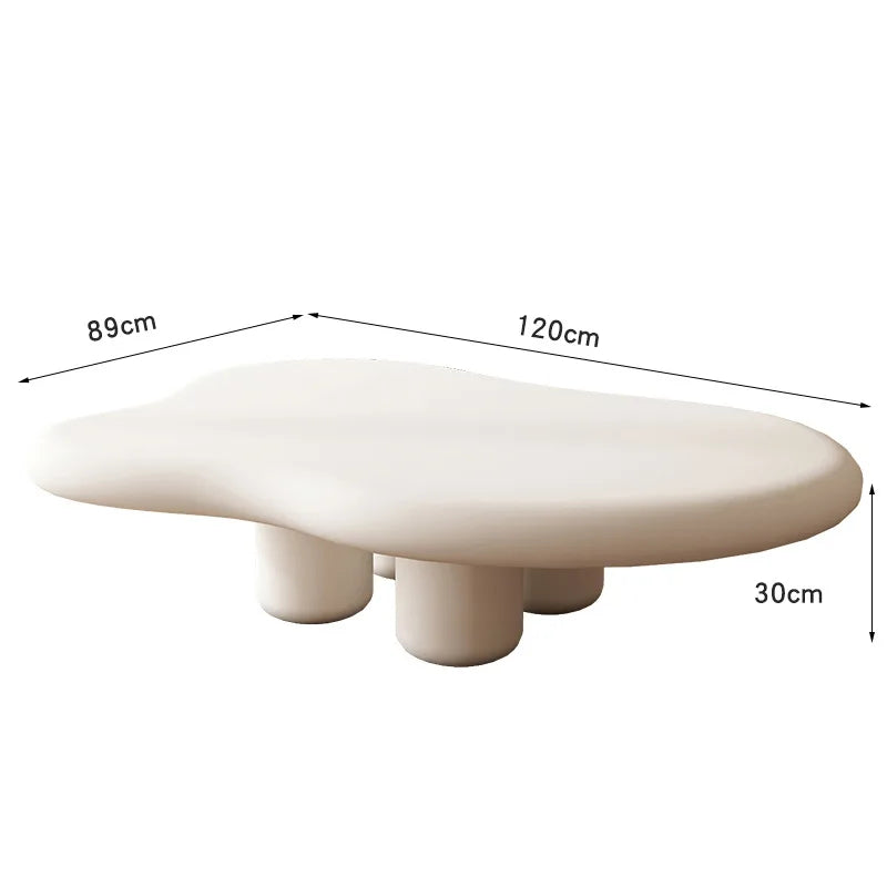 MOMO Nordic Cloud Tea Table Simple Modern Small Household Living Room Shaped Table Cream Wabi-Sabi Tea Table 100/120Cm