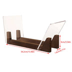 1PCS Vinyl Record Storage Holder Large Capacity Display Stand with Clear Acrylic Ends Modern Solid Wooden LP Album Deskop Rack