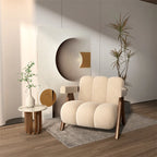 Living Room Chairs Nordic Wood Armchair Modern Single Leisure Back Armchair Fabric Relaxing Sofa Chair Furniture
