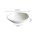 Simple White Ceramic Soup Bowl Kitchen Restaurant Special Tableware Creative Rock Texture Salad Bowl Noodles Bowls Dinner Plate