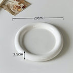 Ins Style round Food Plate Nordic Creative Delicate Thick-Edged Food Plate Breakfast Dessert Plate Steak Pasta Plate Tableware