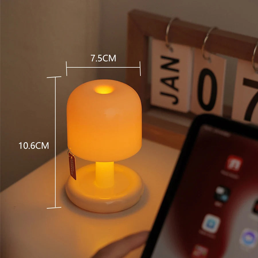 Rechargeable Mushroom Night Light Led Sunset Table Lamp USB Minimalist Desk Bedroom Bar Room Decoration Atmosphere Mood Light