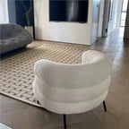 Simple Modern Lamb Fleece Single Sofa Designer Light Luxury Living Room Balcony Small Apartment White Lounge Chair