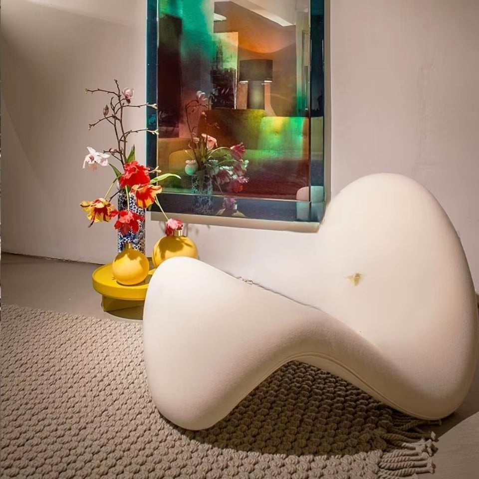 Velvet Italian Minimalist Lazy Sofa Chair Living Room Furniture Modern Minimalist Single Leisure Chair Nordic Lamb Lounge Chair