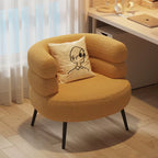 Simple Modern Lamb Fleece Single Sofa Designer Light Luxury Living Room Balcony Small Apartment White Lounge Chair