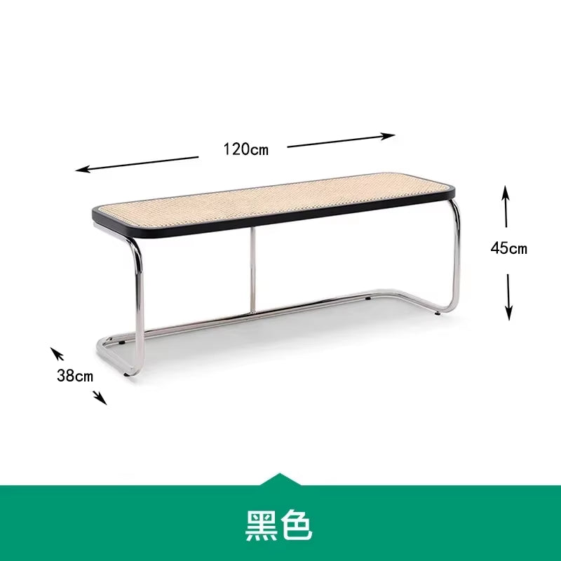 Nordic Rattan Changing Shoe Stool Bedroom Homestay Bed Tail Stool Porch Creative Shoe Bench Versatile Scenes Home Furniture