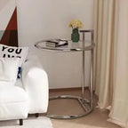 Adjustable C-Shape Glass Coffee Table Nordic Lift Design Stainless Steel Sofa Side End Table Living Room Furniture