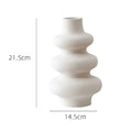 Plastic White Vase Home Living Room TV Cabinet Decorative Ornaments Flower Table Decoration Crafts 21.5*14.5Cm