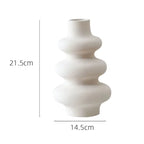 Plastic White Vase Home Living Room TV Cabinet Decorative Ornaments Flower Table Decoration Crafts 21.5*14.5Cm