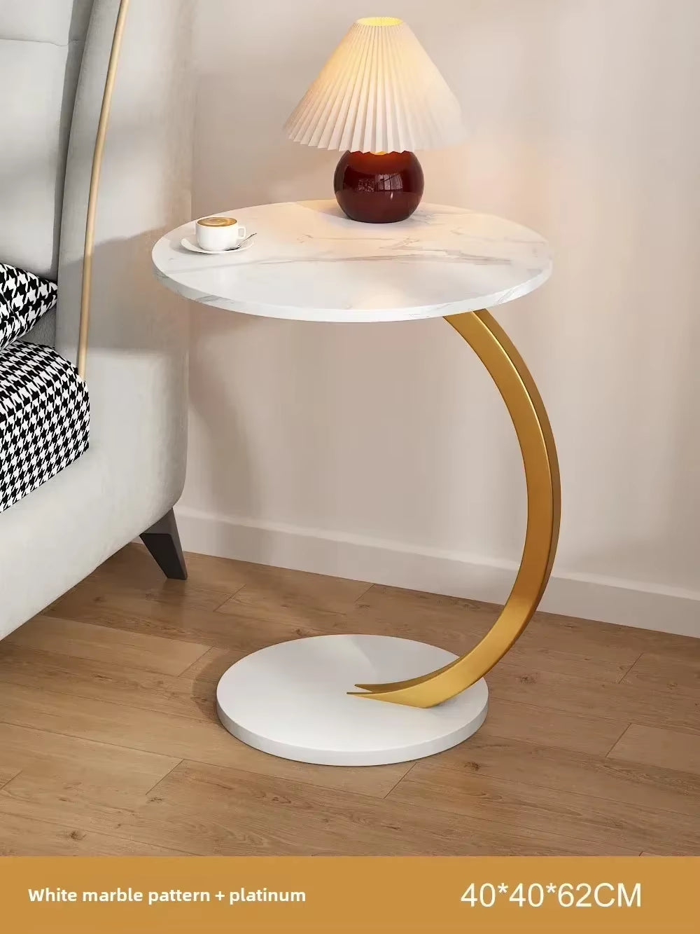 Designer Luxury Coffee Tables Gold Breakfast Minimalist round Side Table Lounge Space Saving Mesa Auxiliar Living Room Furniture