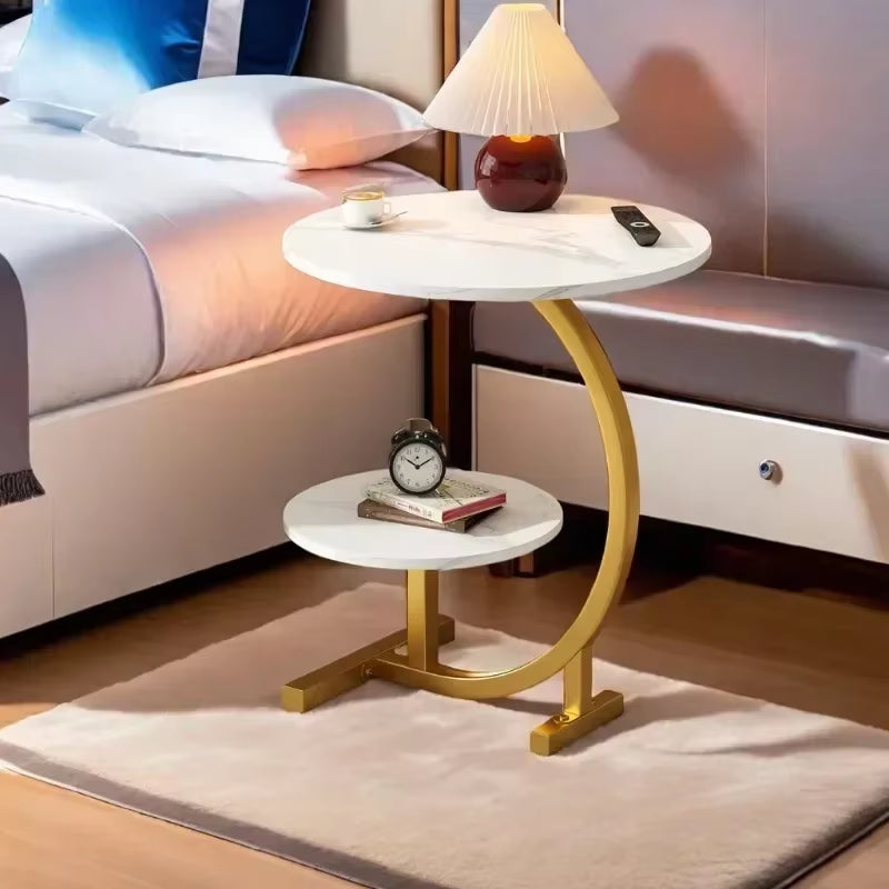 Designer Luxury Coffee Tables Gold Breakfast Minimalist round Side Table Lounge Space Saving Mesa Auxiliar Living Room Furniture