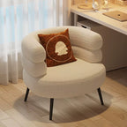 Simple Modern Lamb Fleece Single Sofa Designer Light Luxury Living Room Balcony Small Apartment White Lounge Chair